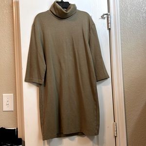🟢 Zara Olive Green Jersey Dress S